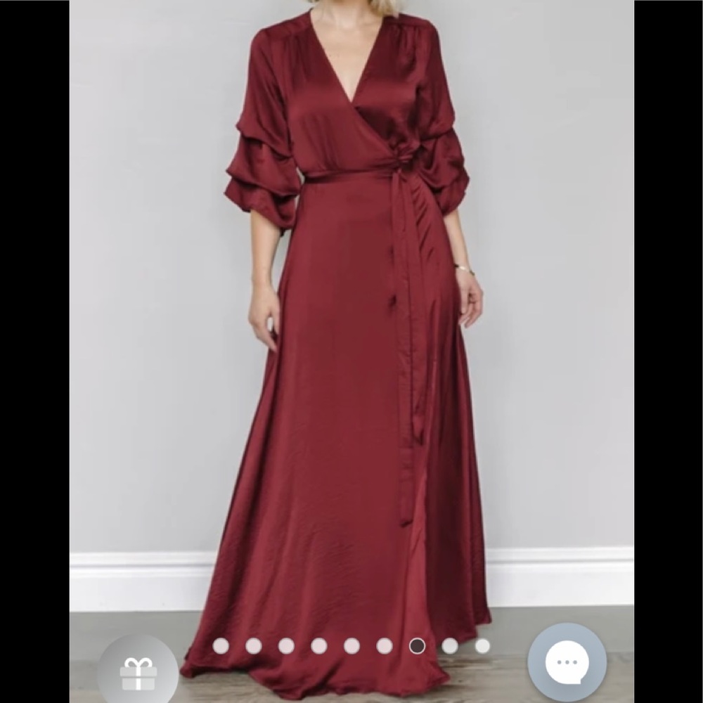 Baltic Born Kennedy Burgundy Wrap Maxi Dress